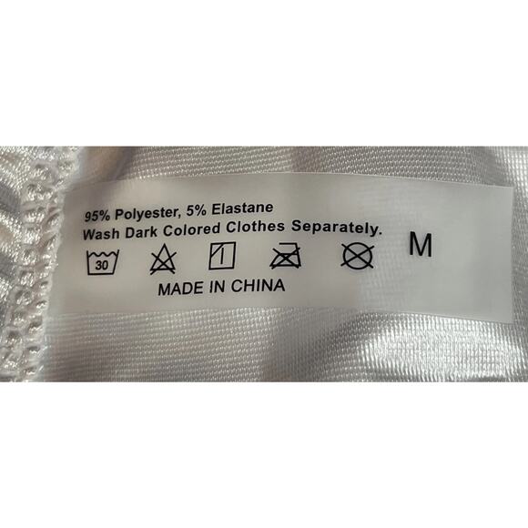 MakeMeChic Women's White Satin Bikini Swimsuit Triangle Halter Tie Back Thong M - Picture 8 of 8